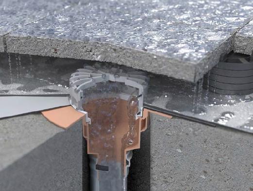 60 PVC S DN 50 3 42,- TERASOVÁ VPUSŤ S INTEGROVANOU PVC MANŽETOU Střešní vpusť TOPWET s aplikovanou manžetou izolace PVC, svislé