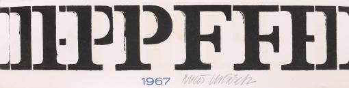 029 Miloš Urbásek 1932-1988 PPPFFF 1966, linoryt, 9,3 x 41 cm, sign.