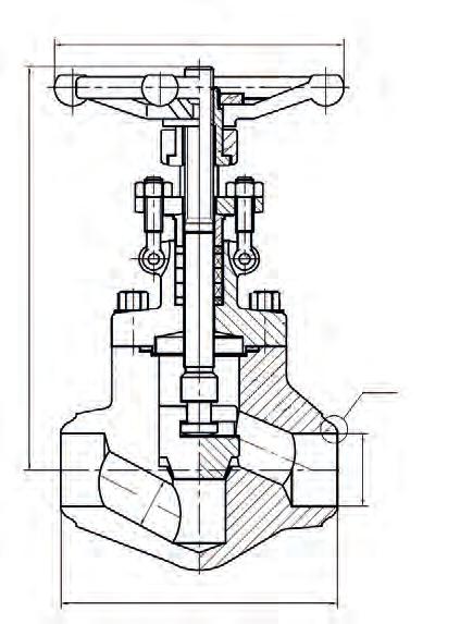 UZAVÍRACÍ VENTI TYP V46 PN 160 400 DN 15-50 Tmax 600 C (450 C) Dk A A 37,5 ± 2,5 p 1,6 ± 0,5 Flow Materiál Součást Tmax 450 C Tmax 600 C Těleso, Víko P250G (1.0460) 10CrMo9-10 (1.