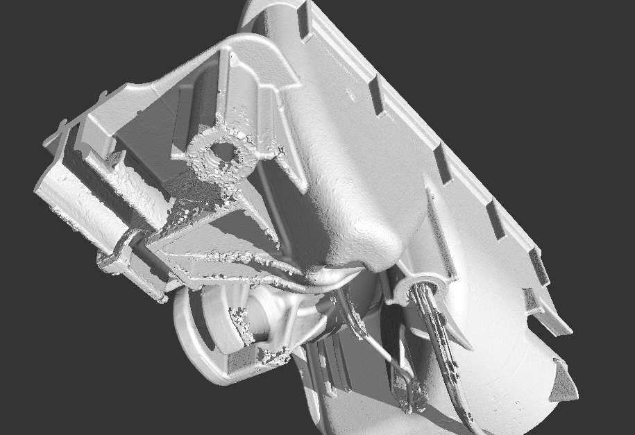 The high peaks on the left and right are the attenuation peaks of the main materials of the handle.