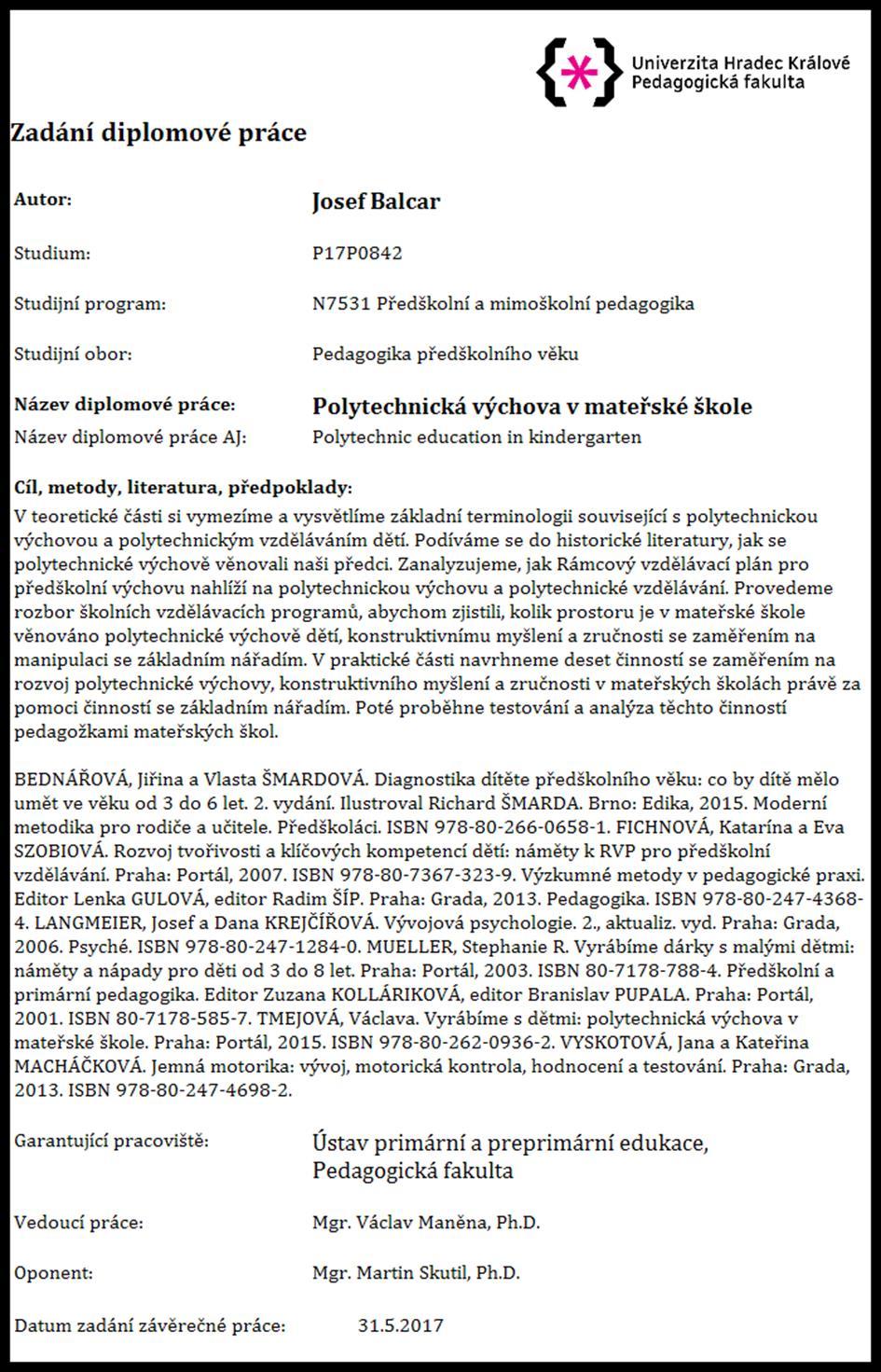 Polytechnická výchova v mateřské škole - PDF Stažení zdarma