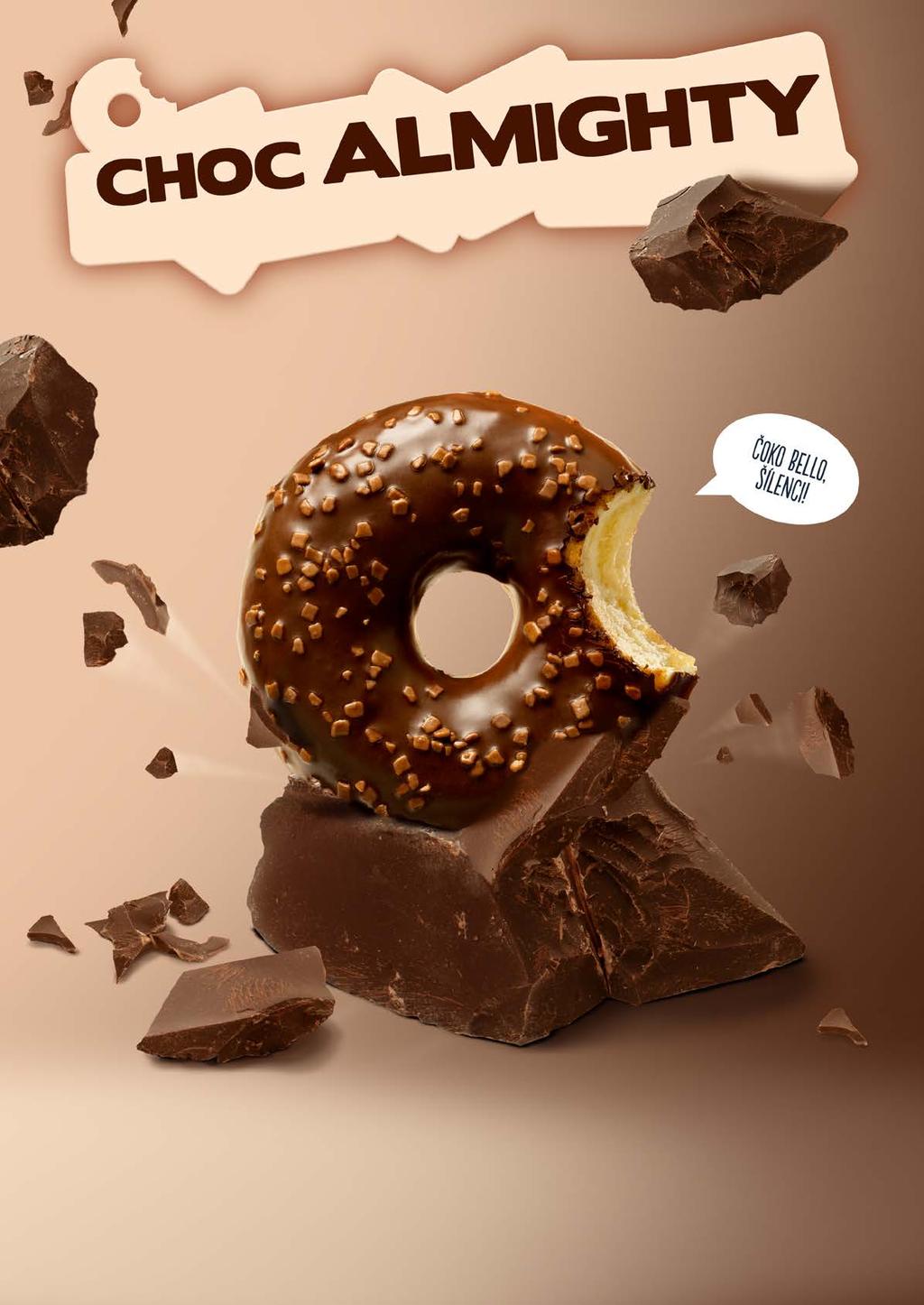 donut s čokoládovou příchutí Je s pravou belgickou cokoládou a predvádí spoustu kousku. Lidé ho zboznují! Donut s jahodovou příchutí Jééé!