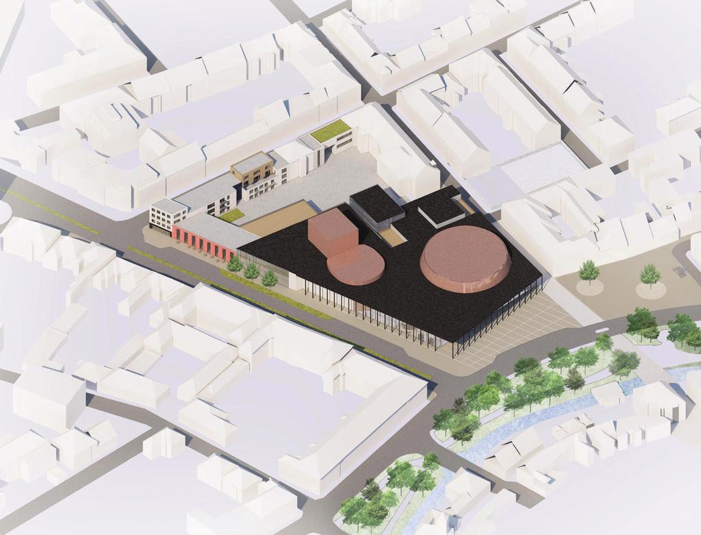 AUTORSKÁ ZPRÁVA AXONOMETRIE URBANISTICKÉ ŘEŠENÍ V prostoru Mariánského náměstí navrhuji zastavění plochy dnešního parkoviště a parku.