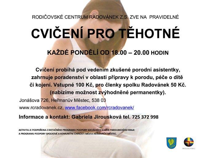 strana 13 LEKNÍN Zpravodaj pro občany Heřmanoměstecka Rodičovské centrum Radovánek z. s. PRAVIDELNÁ OTEVÍRACÍ DOBA: PONDĚLÍ, ÚTERÝ, ČTVRTEK 9.00 12.