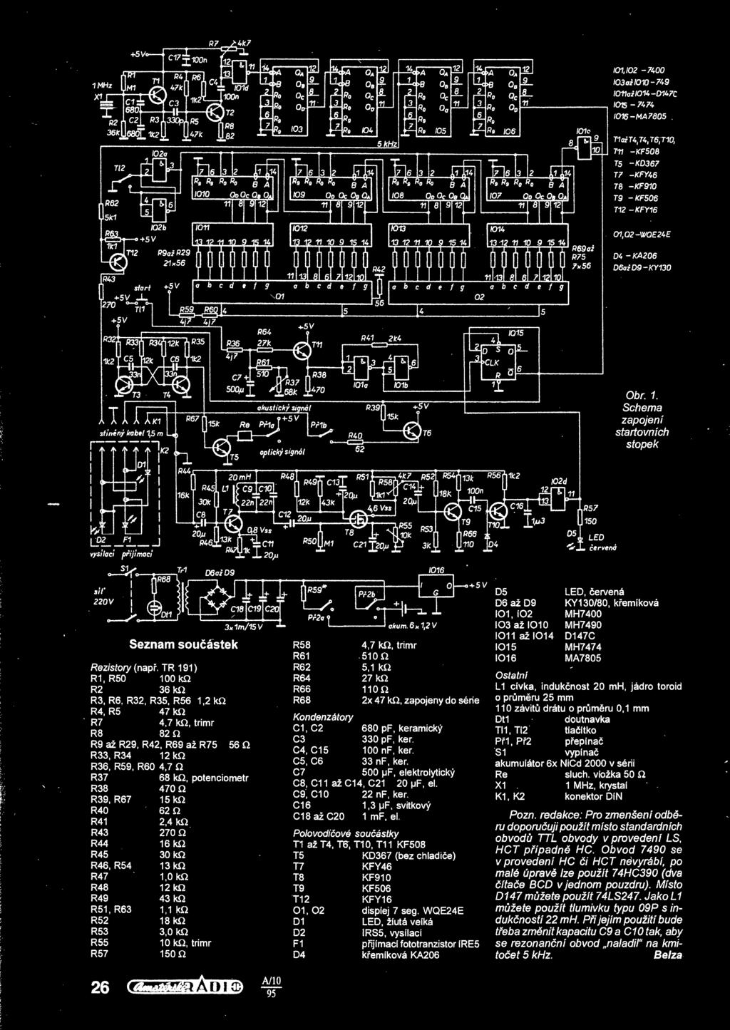 R50 100 ko R2 36 ko R3, R6, R32, R35, R56 1,2 ko R4, R5 47 ko R7 4,7 kíž, trimr R8 82 0 R9 až R29, R42, R69 až R75 56 O R33, R34 12 ko R36, R59, R60 4,7 Q R37 68 ko, potenciometr R38 470 0 R39, R67