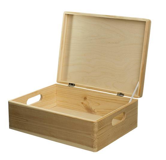 BEDÝNKA DŘEVĚNÁ 390 x 300 x 130 mm Kód KD 09 Borovicové dřevo Víko
