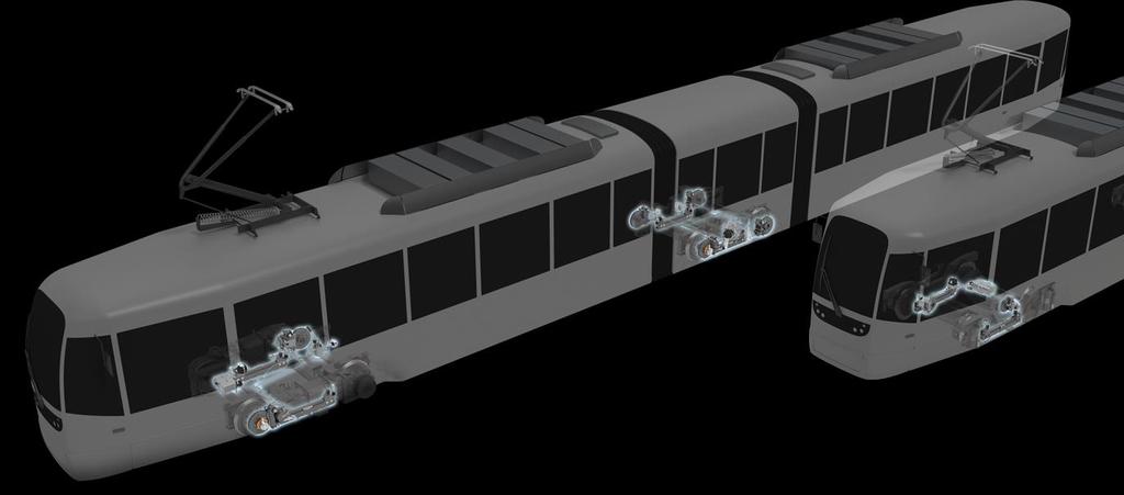 PRODUKTY BRZDOVÝ SYSTÉM PRO TRAMVAJE TRAMVAJ JE POSTAVENA NA DVOU MOTOROVÝCH A JEDNOM BĚŽNÉM PODVOZKU.