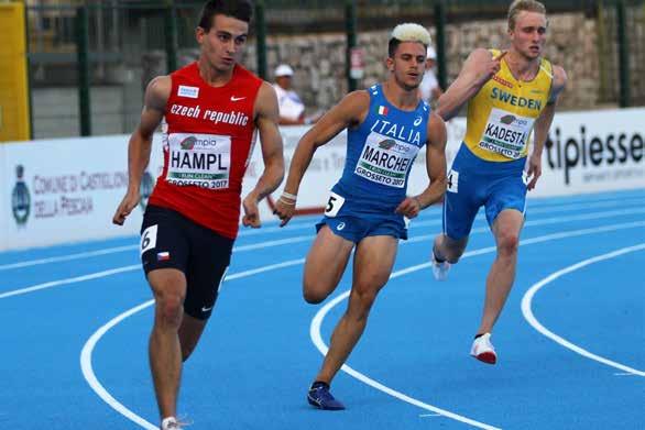 Štěpán HAMPL (100 m, 4 x 100 m) born: 10. 11. 1999 Nymburk height / weight: 179 cm / 70 kg club: PSK Olymp Praha, z.s.