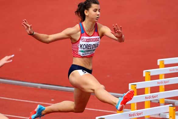 Kristýna KORELOVÁ (400 m hurdles) born: 27. 9. 2001 Brandýs nad Labem height / weight: 167 cm / 59 kg club: Univerzitní sportovní klub Praha 1st club: Atletika Stará Boleslav, z.s. coach: Martina Blažková, Nikola Brejchová 1st coach: Tereza Veselá hobbies: reading, sports instagram: kiki.