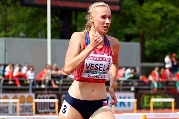 Barbora VESELÁ (400 m hurdles, 4 x 400 m) born: 17. 1. 2000 Brandýs nad Labem height / weight: 181 cm / 66 kg club / 1st club: Atletika Stará Boleslav, z.s. coach / 1st coach: Tereza Veselá hobbies: alpine hiking, reading, sleep, fortune telling instagram: veselabara17 PB: 400 m hurdles 57.