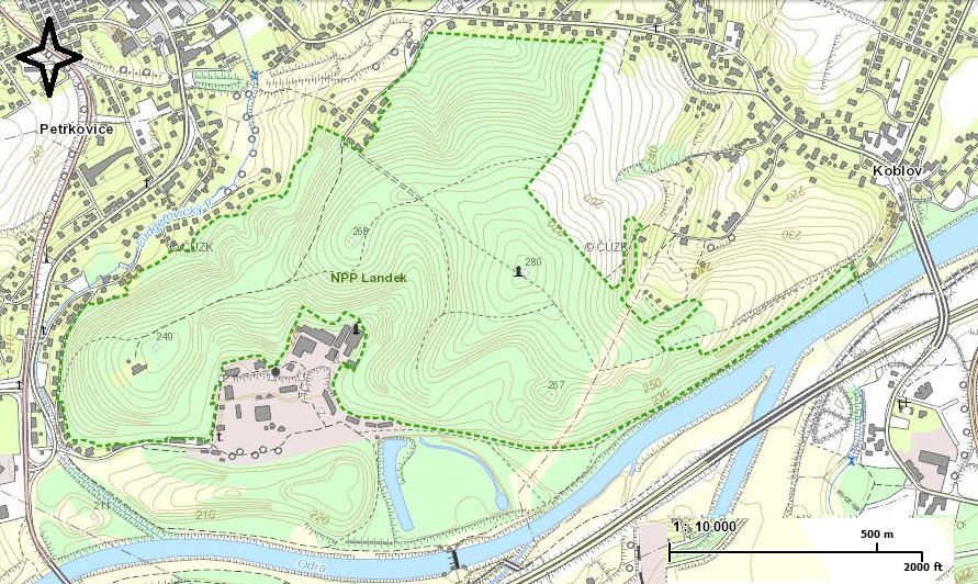 3. Situování a popis území NPP Landek Národní přírodní památka Landek je situována v Moravskoslezském kraji v celku Ostravské pánve na území katastru Ostravy - Petřkovice a Ostravy - Koblov (Kneblová