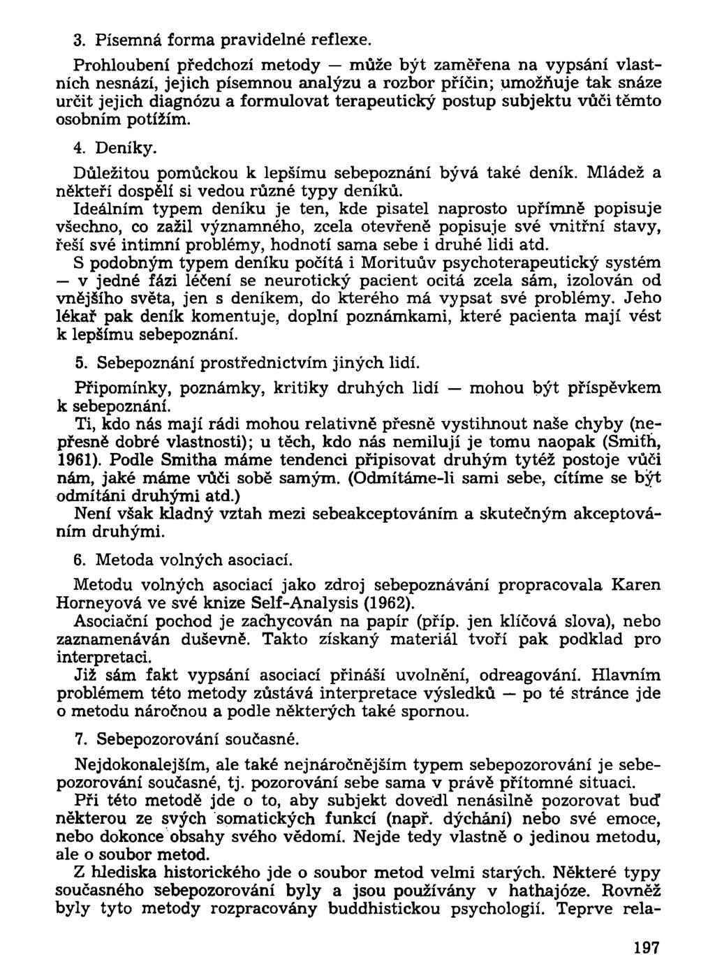3. Písemná forma pravidelné reflexe.