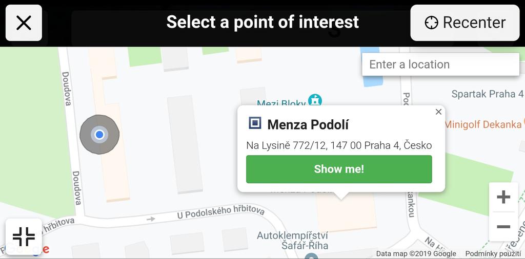 ... 4.2. Řešení problémů Obrázek 4.4: GUI upravené pro maximalizaci prostoru pro mapu 4.2.2 Kompatibilita Safari Během uživatelského testování bylo zároveň zjištěno, že Safari v základu blokuje přístup k Device Motion a Device Orientation API.