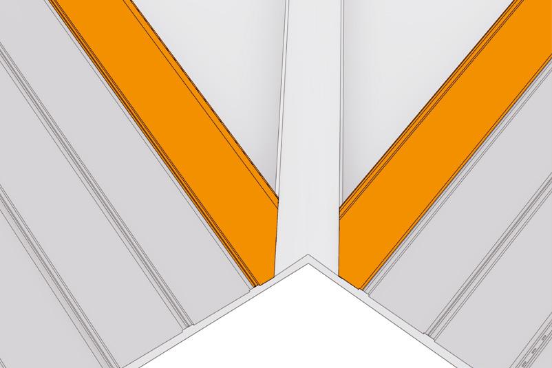 30 PŘI ŘEZÁNÍ PANELŮ DO ÚŽLABÍ Pak pomocí šablony uřízněte panel a