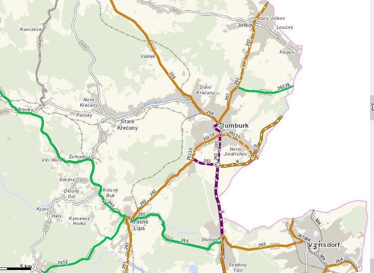 základní silniční síť. Silnice II/263, 266 třídy zajišťují průjezd městem (záměr je JZ obchvat města) a dopravní spojení se sousedními částmi Šluknovského výběžku. Silnice III.