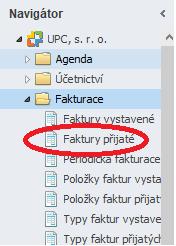 14.5 ÚHRADA FAKTUR V HOTOVOSTI Aby bylo možné zaúčtovat přijatou úhradu od odběratele, je nezbytné, aby byla vystavená faktura předem zaúčtovaná do programu Money S3. 14.5.1 Úhrada faktury přijaté 1.
