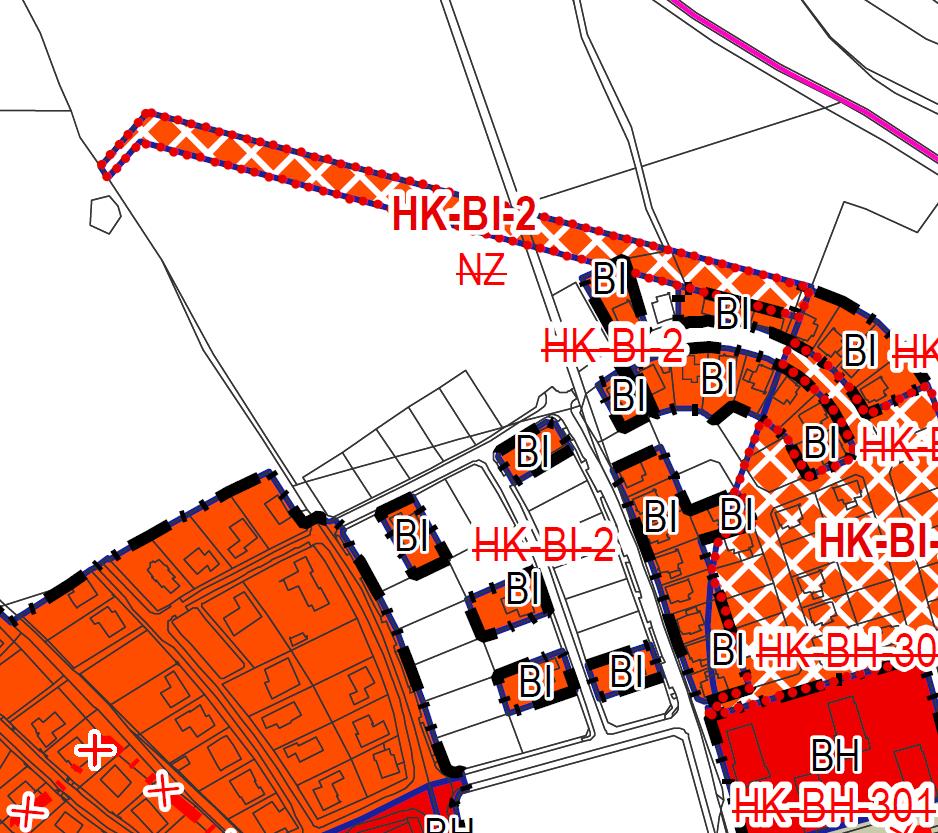 navrhované využití: specifická plocha: územní studie: rozloha: zábor ZPF: rozšíření zastavitelné plochy HK-BI-2 plochy zemědělské [NZ] plochy bydlení - individuální v rodinných domech - městské [BI]