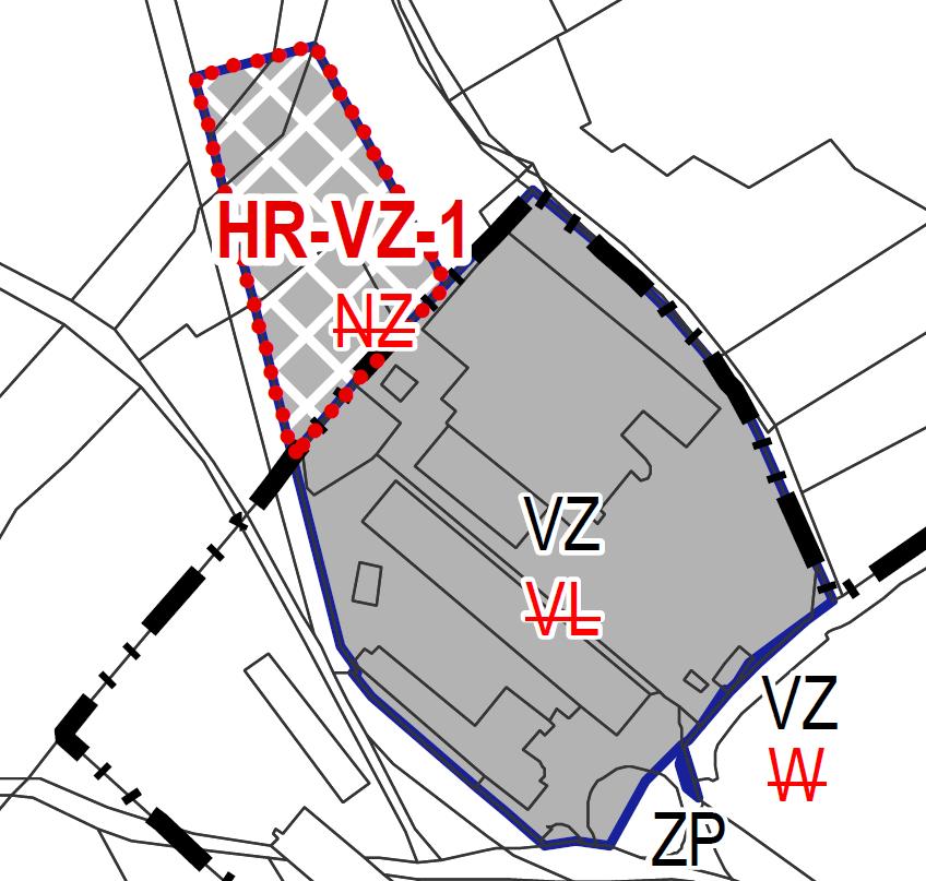 zemědělské [NZ] navrhované využití: specifická plocha: územní studie: - plochy výroby a skladování zemědělská a lesnická výroba [VZ] Plocha je určena specificky pro umístění skladové haly a