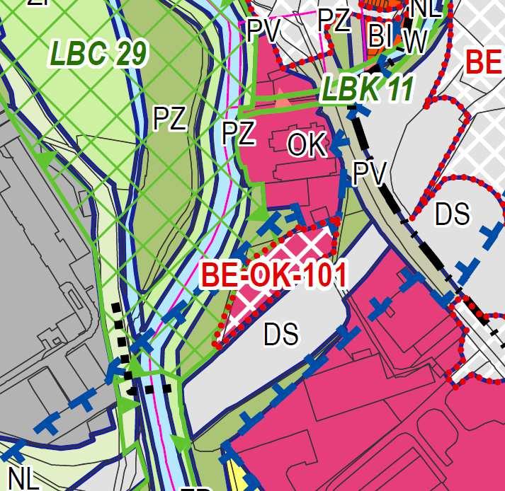 DÍLČÍ ZMĚNA Z2.43 katastrální území: Bedřichov u Jihlavy dotčené pozemky: 193/25 (část), 193/26, 193/3, 665/1 stav: změna: popis změny: stávající využití: navrhované využití: specifická plocha BE-OV.