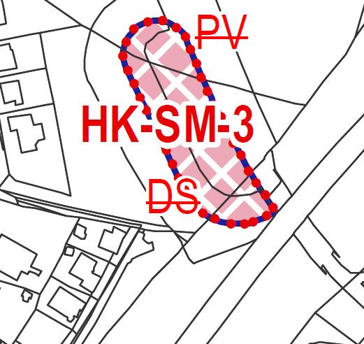 využití: specifická plocha: územní studie: - rozloha: zábor ZPF: - návrh zastavitelné plochy HK-SM-3 plochy veřejných prostranství - s převahou zpevněných ploch [PV] plochy dopravní infrastruktury -