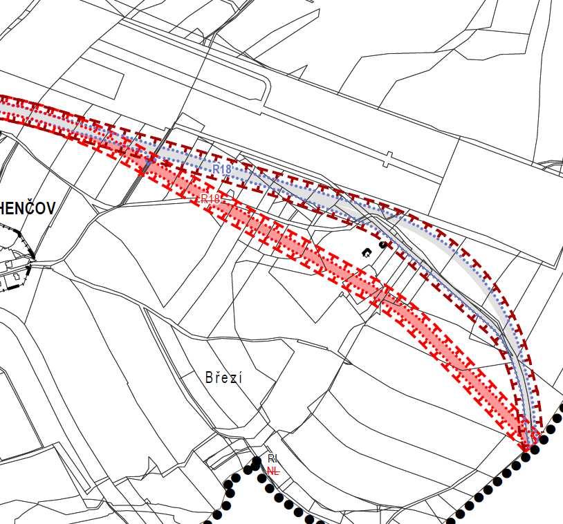 územní rezervy R18 koridor územní rezervy dopravního propojení Polenská Henčov hranice řešeného území II/353 odůvodnění záměru: Trasa koridoru územní rezervy