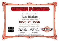 2 / 2020 LUDGEŘOVICKÝ ZPRAVODAJ Hodina kódu s Minecraftem Czechitas připravila ve spolupráci s Code.org a Microsoftem kampaň Hodinu kódu (Hour of Code).