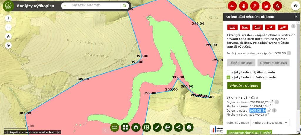 Obr. 6.2 - Využití ArcGis Server pro vytvoření čar zatopených ploch a objemů (6) 6.2 Funkční objekty 6.2.1 Bezpečnostní přeliv Bezpečnostní přeliv pro VD na Martinickém potoce byl navrhnut šachtový.