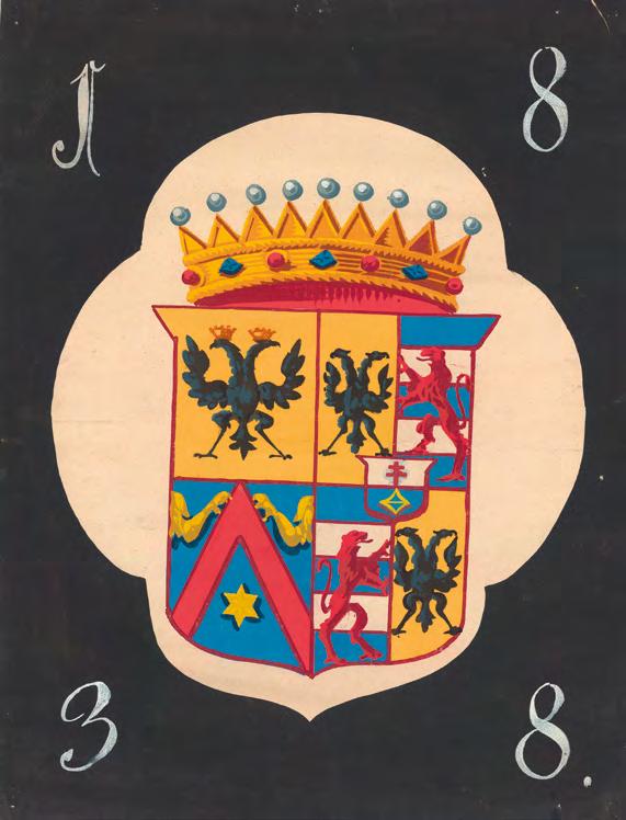 2. Desfours-Walderode, František Antonín hrabě (nar. 5.11.1773, zem. 29.7.1831) Papírový list, černě podmalovaný; 62 x 48 cm. 1 / 8 // 3 / 1.
