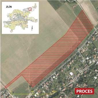 Obrázek 1.6: Územní rezerva rozvojové plochy hromadného bydlení lokalita Zlín-Štípa Zdroj: Územní plán města Zlín, zpracování PROCES, 2020.