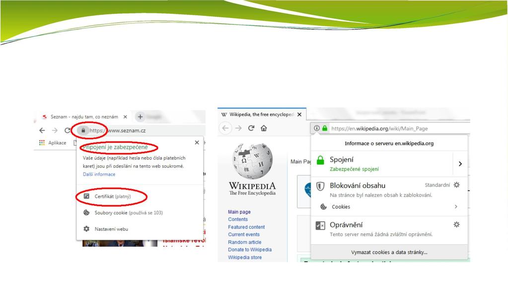 http v https Banky, web mail, e-shop
