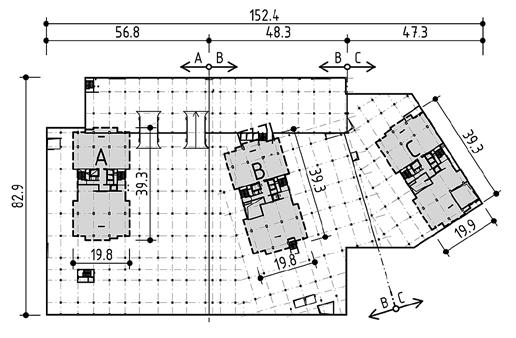 Tento příspěvek pojednává o návrhu a realizaci sanací nosného systému věžových částí a vybrání suti havarované konstrukce společně s demolicí navazujícího obchodního centra.