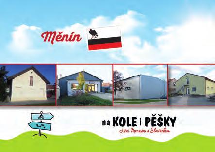 cyklisty i pěší s průběhem trasy, fotkami hlavních zajímavostí, památek a dominant