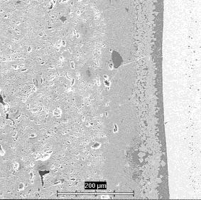 It is remarkable that percentage decreases of the oxide forming the basis of initial ceramics are nevertheless in the coating in great extent