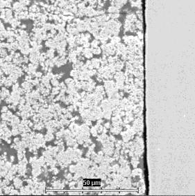 surface after filtration of molten steel.