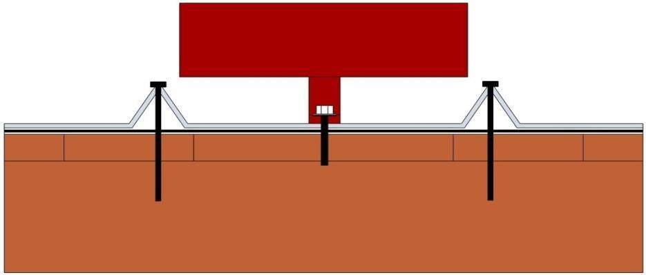Sněhové zachytávače Vzdálenost (A) mezi jednotlivými řadami sněhových zachytávačů je 500 mm až max. 1000 mm. První řada (B) se kotví 300 až 500 mm od okraje střechy.
