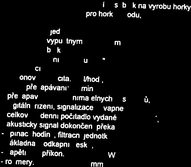 kapacita 20 kapacita 90 l/hod překapáváni 0 mín /20, se do odnímatelných zásobníků.
