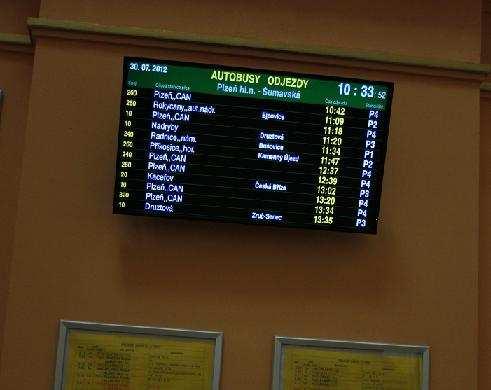 Obr. B45 Umístění informační obrazovky o odjezdech spojů