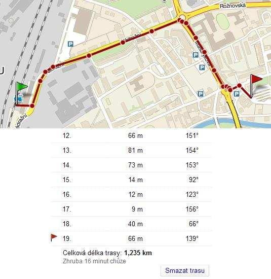 1.3.3 Přestupní uzel Valašské Meziříčí Přestup mezi ŽST a AN je uskutečnitelný do cca 16 min chůze a vzdálenost činí cca 1 235 m, viz