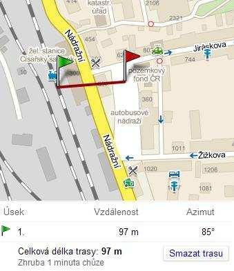 Obr. 9 Trasa z ŽST k
