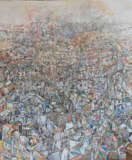 MILAN JÍCHA NÁVRATY Milan Jícha, Pohled na velkoměsto Paříž, kombinovaná technika, 120 100 cm, 2012 (výřez) Městská galerie Zázvorka, Na Zadomí 1210, Nové Město nad Metují 19. března 16.