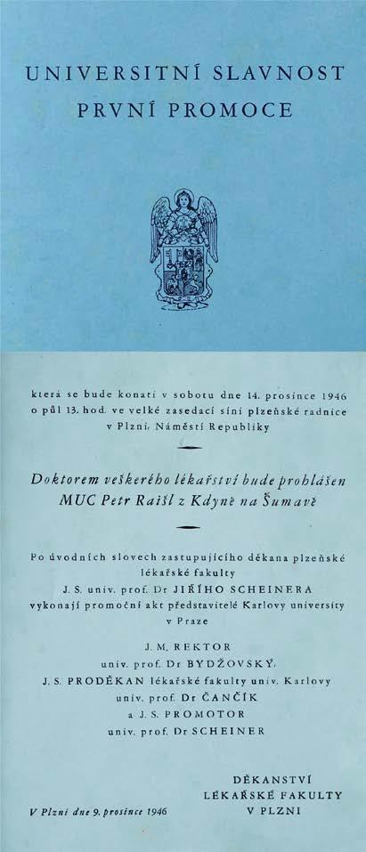 STUDIUM 3 Promoční oznámení historicky prvního absolventa