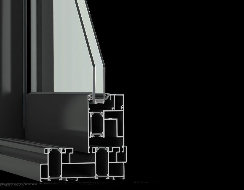 šířka skleněné výplně 146 mm 52 mm HST Ultraglide dveře jsou z jedinečného profilového systému se specifickým kováním, díky kterému elegantně propojíte interiér s exteriérem.