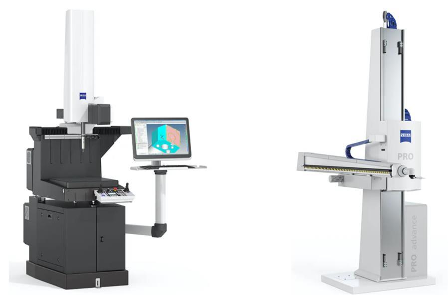 Obrázek 61 Kartézsky uspořádané CMM značky Zeiss (vlevo konzolový CMM, vpravo stojanový s horizontálním ramenem CMM) [37,38] Souřadnicové měřicí stroje s pohyblivým portálem jsou v současnosti