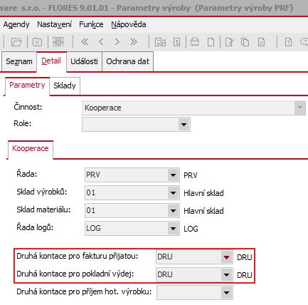 Nastavení parametrů výroby Pokud neúčtujete o nedokončené výrobě a nechcete používat kontroly přes účty 3xxA a 3xxB, jak je uvedeno v