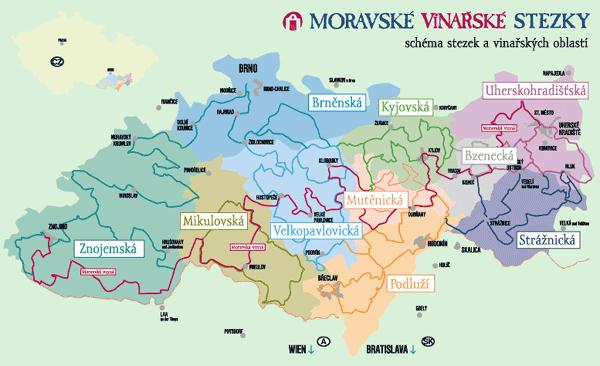 Obr. 4.3 Moravské vinařské stezky (vinny-sklep.com) Městem Velké Bílovice prochází stezka Velkopavlovická, dlouhá 110 km.