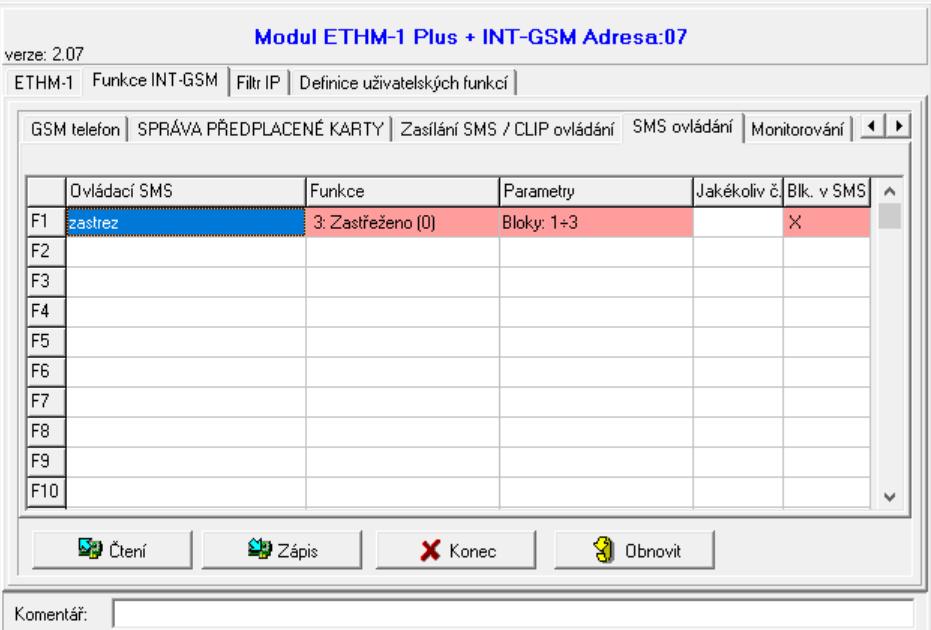 18 INT-GSM SATEL Ostatní SMS>> pokud je tato volba povolená, neznámé SMS zprávy přijaté modulem budou přeposlány telefonnímu číslu (např. informace přijaté od operátora). CLIP potvrz.