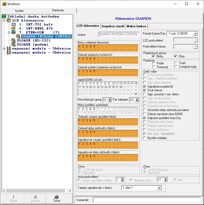 24 INT-GSM SATEL Obr. 17. Program DLOADX: parametry a možnosti na virtuální klávesnici dostupné v programu GUARDX nebo na mobilním zařízení. 5.