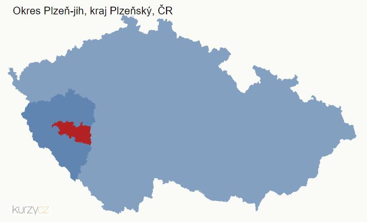 6 Analýza trhu práce v okrese Plzeň-jih 6.1 Charakteristika okresu Plzeň-jih Z obrázku č. 1 je vidět, že okres Plzeň-jih leží v jihozápadní části Plzeňského kraje.