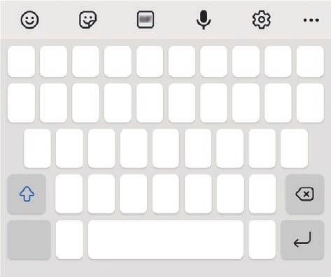 Základy Zadávání textu Rozvržení klávesnice Když zadáte text, automaticky se zobrazí klávesnice. Další funkce klávesnice Zobrazení více funkcí klávesnice. Zadání pomocí velkých písmen.