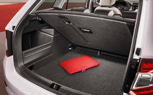NIŽŠÍ POLOHA KRYTU Pokud je plato zavazadlového prostoru ve verzi hatchback upevněno ve své nižší poloze, umožní Vám převážet například